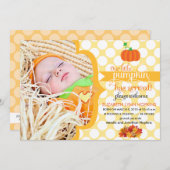 Fall Little Pumpkin Foto Geburtsankündigung Ankündigung (Vorne/Hinten)