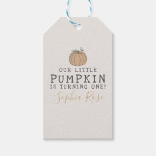 Fall Little Pumpkin Geburtstagsparty Gabe Tags Geschenkanhänger