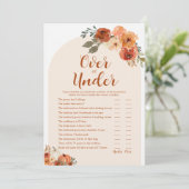 Fall Little Pumpkin Over oder Under Baby Shower Ga Einladung (Stehend Vorderseite)