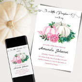 Fall Little Pumpkin Pink Floral Baby Dusche Einladung