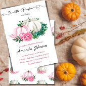 Fall Little Pumpkin Pink Floral Baby Dusche Einladung