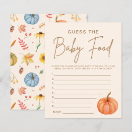 Fall Little Pumpkin Ratet die Baby Food Game Card