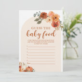 Fall Little Pumpkin Ratet die Baby Food Game Card Einladung (Stehend Vorderseite)