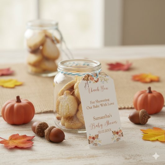 Fall Little Pumpkin Rustic Baby Shower Tag Geschenkanhänger