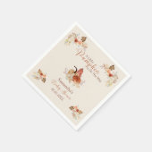 Fall Little Pumpkin Rustic Terracotta Babydusche Serviette (Ecke)