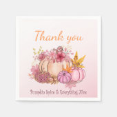 Fall Little Pumpkin Spice Nice Baby Dusche Party Serviette (Vorderseite)