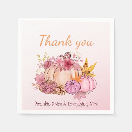 Fall Little Pumpkin Spice Nice Baby Dusche Party Serviette (Vorderseite)