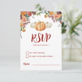 Fall Little Pumpkin UAWG Response Card RSVP Karte (Stehend Vorderseite)