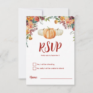 Fall Little Pumpkin UAWG Response Card RSVP Karte