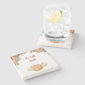 Fall Little Pumpkin UAWG Response Card Steinuntersetzer (Seitenansicht)