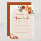 Fall Little Pumpkin wie alt war das Mama-zu-werden Einladung (Vorne/Hinten)