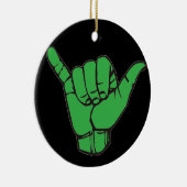 Fall löst Grün Keramik Ornament (Rechts)