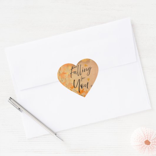 Fall Love Heart Sticker Parchment Leaves (Umschlag)