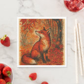 Fall Lovers Fox Forest Leaves Trees Serviette (Beispiel)