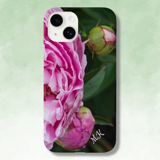 Fall "Lush Pink Peonies Monogram Case-Mate iPhone" Case-Mate iPhone Hülle