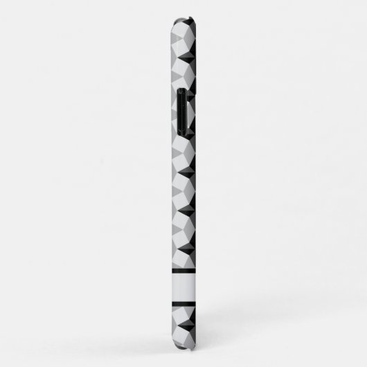 Fall-M: Schwarz-Graue Starbust- und Rhombus-Muster Case-Mate iPhone Hülle (Hinten/Rechts)