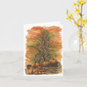 Fall-Mais und Kürbis-leere Karte (Gelbe Blume)