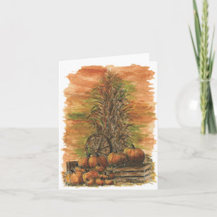 Fall-Mais und Kürbis-leere Karte