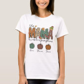 Fall Mama Liebe Ihr Pumpkin Leopard T-Shirt (Vorderseite)