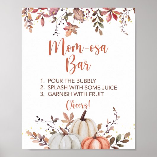 Fall-Mama-osa-Bar Pumpkin-Duschkopf-Tafelschild Poster (Vorne)