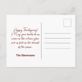 Fall Maple Blätter auf Papier Textur Erntedank Postkarte (Rückseite)