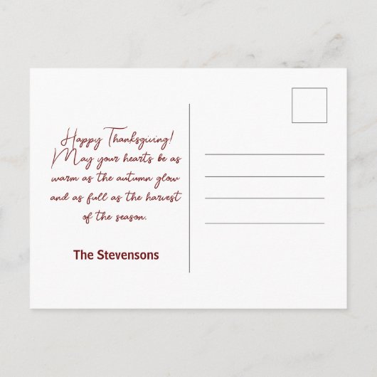 Fall Maple Blätter auf Papier Textur Erntedank Postkarte (Rückseite)