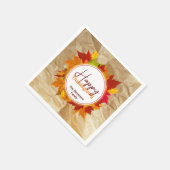 Fall Maple Blätter auf Papier Textur Erntedank Serviette (Ecke)