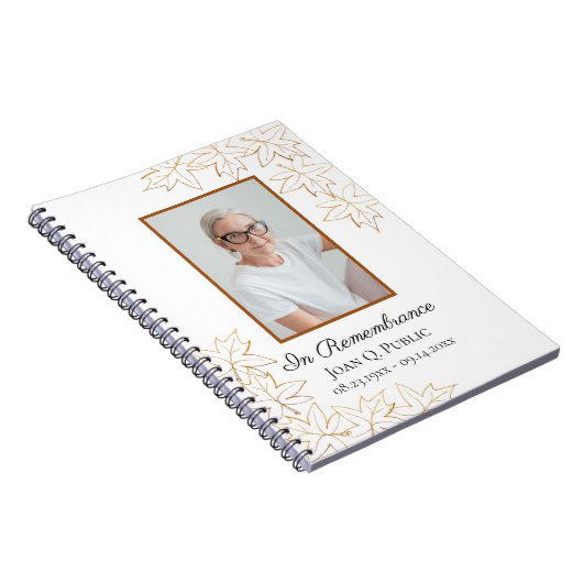 Fall Maple Blätter Beerdigung Memorial Gästebuch Notizblock (Rechte Seite)
