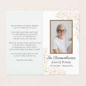 Fall Maple Blätter Beerdigungsdienst Gedenkgebet Visitenkarten (Außenseite Aufgefaltet)