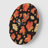 Fall Maple Blätter Erntedank Muster Große Wanduhr (Winkel)