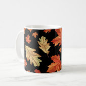 Fall Maple Blätter Erntedank Muster Kaffeetasse (Vorderseite Links)