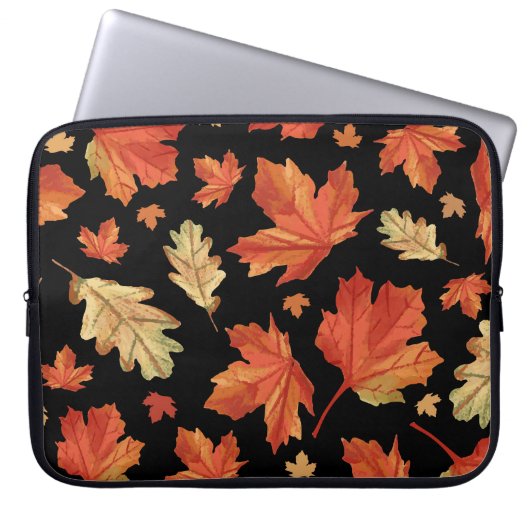 Fall Maple Blätter Erntedank Muster Laptopschutzhülle (Vorderseite)