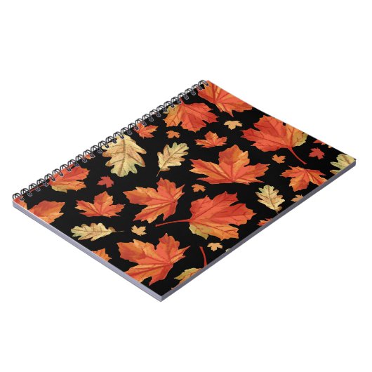 Fall Maple Blätter Erntedank Muster Notizblock (Linke Seite)