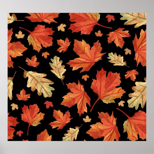 Fall Maple Blätter Erntedank Muster Poster (Vorne)