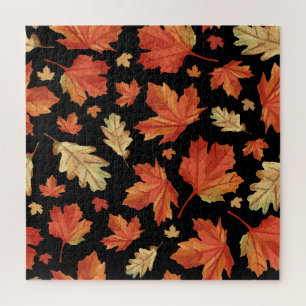 Fall Maple Blätter Erntedank Muster Puzzle