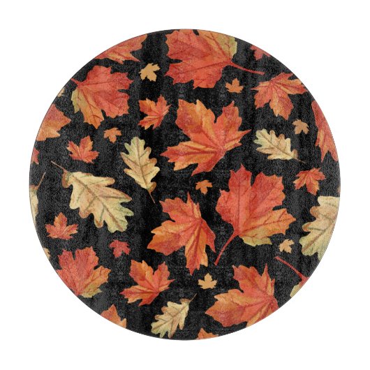 Fall Maple Blätter Erntedank Muster Schneidebrett (Vorderseite)