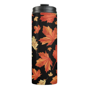 Fall Maple Blätter Erntedank Muster Thermosbecher