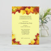 Fall Maple Blätter Erntedank Party Einladung (Stehend Vorderseite)