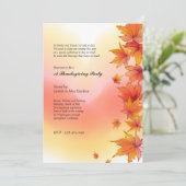 Fall Maple Blätter Erntedank Party Einladung (Stehend Vorderseite)