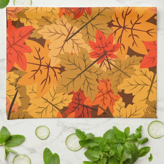 Fall Maple-Blätter Geschirrtuch (Gefaltet)