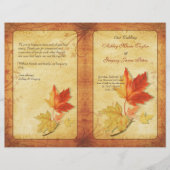 Fall Maple Blätter Hochzeitsprogramm (Vorderseite)