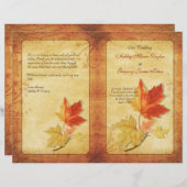 Fall Maple Blätter Hochzeitsprogramm (Vorne/Hinten)