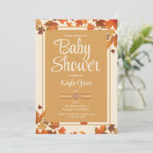 Fall Maple Blätter Kinderdusche Einladung (Stehend Vorderseite)