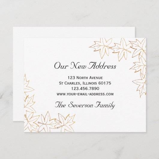 Fall Maple Blätter Neue Adressenankündigung Ankündigung (Vorne/Hinten)