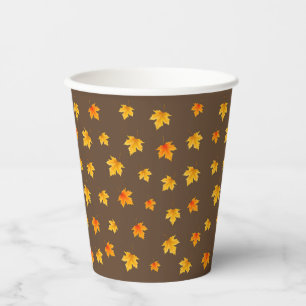 Fall Maple-Blätter Pappbecher