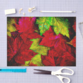 Fall Maple Blätter Rote Gelbe Schwarze Kunst Seidenpapier (Handwerk)