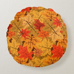 Fall Maple-Blätter Rundes Kissen
