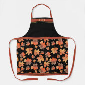 Fall Maple-Blätter Umblenddruckschwarz Monogramm Schürze (Vorderseite)