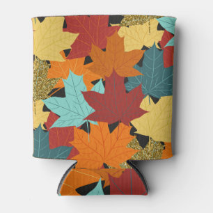Fall Maple Blätter Vintag Illustration Dosenkühler