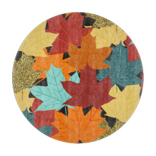 Fall Maple Blätter Vintag Illustration Schneidebrett